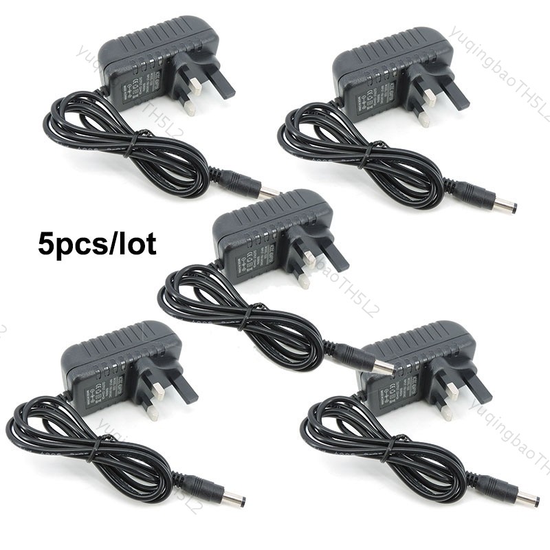 5 ชิ้น/ล็อต 3pin UK ปลั๊ก AC 220V ถึง DC 12V 2A 2000ma แหล่งจ่ายไฟ Transformer อะแดปเตอร์ชาร์จ 5.5x2