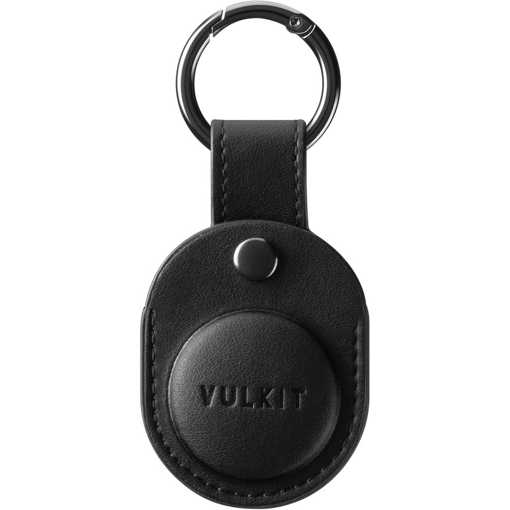 VULKIT สําหรับ Air Tag Holder พวงกุญแจ Full Coverage Protective Case เข้ากันได้กับ Air Tag, หนัง Nap