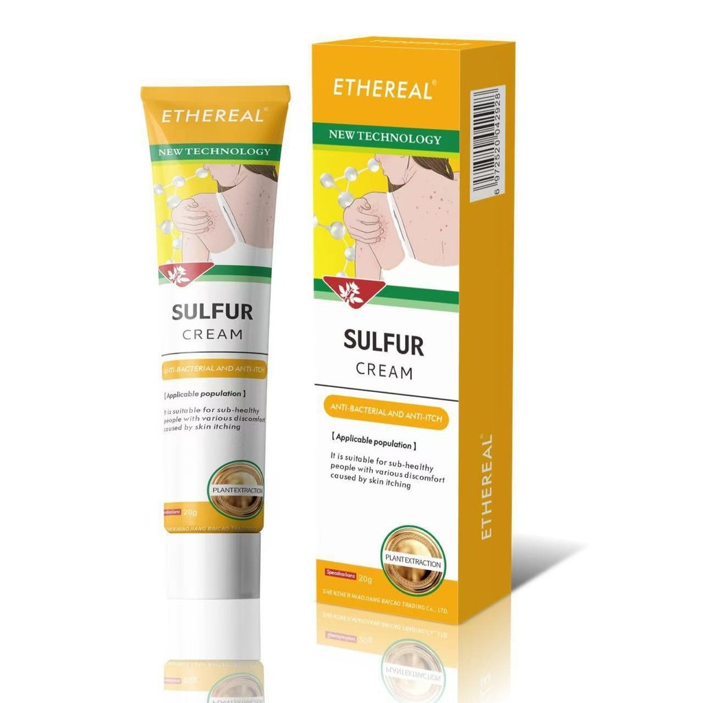 All English Sulfur Cream 20g ไร Scabiies Bites Book Care Cream Itch-Relieving Anti-Itch Cream 1027-1