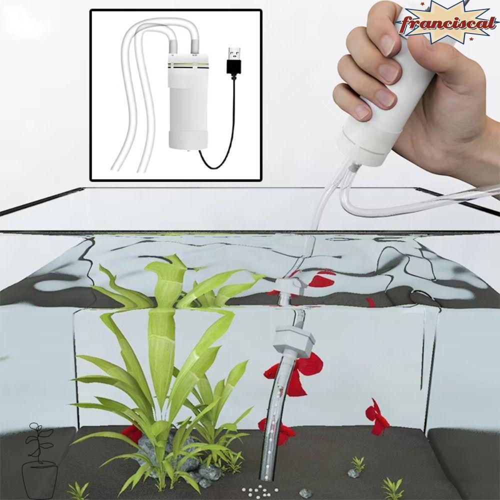 FRANCISCAL Fish Tank Water Changer, Mini 5V 2A Self Priming Pump, ทนทาน USB ไฟฟ้าดูด Aquarium เครื่อ