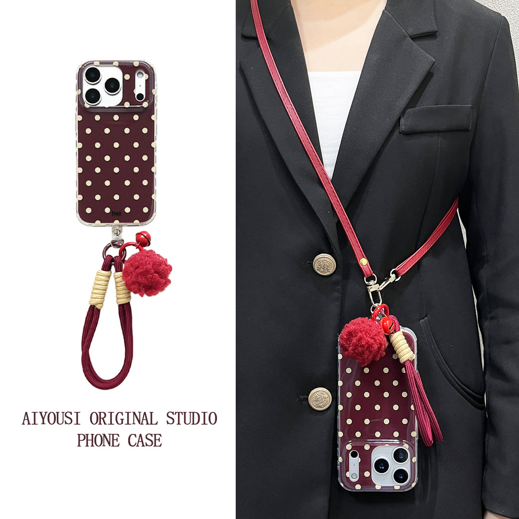 TE05 สําหรับ iphone กันกระแทกเกาหลีน่ารักเคสโทรศัพท์ 18PRO /17PRO/16 ProMax กรณี/15 Promax 16 plus 14 Promax 16pro 12pro 11 ที่ถอดออกได้เชือกเส้นเล็กผู้หญิงการ์ตูน Art ins สายคล้องสําหรับสาว