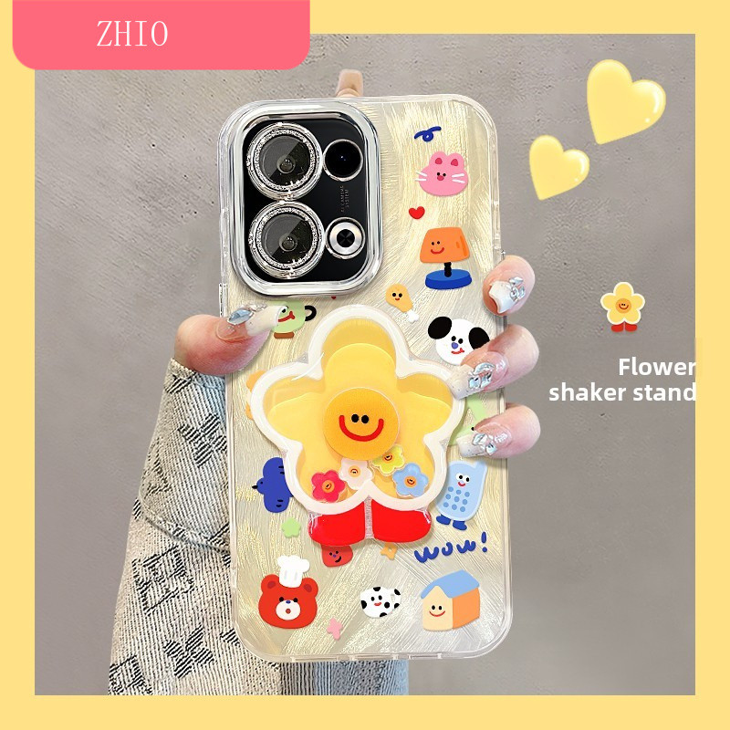 [27] เหมาะสําหรับ opporeno13 เคสโทรศัพท์ฤดูร้อนใหม่ของผู้หญิง reno8/11pro ดอกไม้เขย่าวงเล็บเพลง 9/9pro + ผ้าพันคอขนนก reno6/5 รวมทุกอย่างฟิล์มเลนส์ findx8/7 ความรู้สึกระดับไฮเอนด์