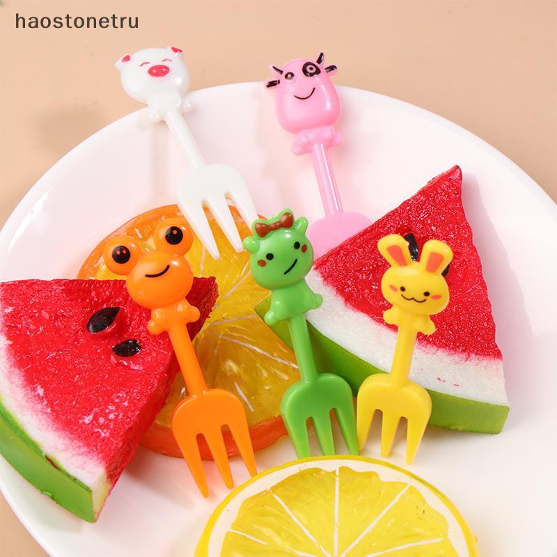 OST การ์ตูนสัตว์ส้อมผลไม้ Cupcake ตกแต่งอาหาร Bento ตกแต่งสีสไตล์ไม้จิ้มฟันอุปกรณ์เสริมเครื่องมือขนมหวาน N