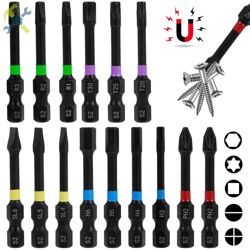 15 ชิ้น Strong ไขควงแม่เหล็กชุด Bit S2 เหล็ก 1/4 นิ้ว Hex Shank ไขควงชุด Bit SHOPTKC5590