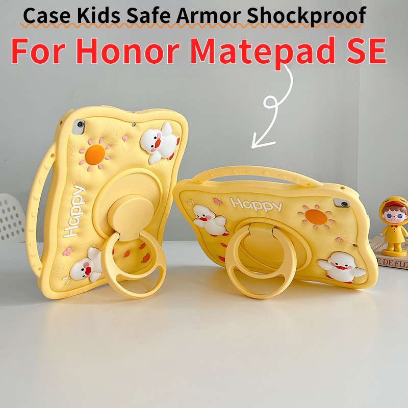 ปลอก พร้อม 360° หมุนขาตั้งผู้ถือเด็กซิลิโคนสําหรับ Huawei Honor pad V6 V7 Matepad 10.4 นิ้ว SE AGS6-