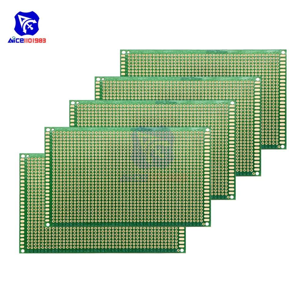 Diymore 1 ชิ้น 8x12 ซม.ต้นแบบด้านเดียว Universal พิมพ์ Circuit Board DIY บัดกรีสีเขียว PCB Board สํา