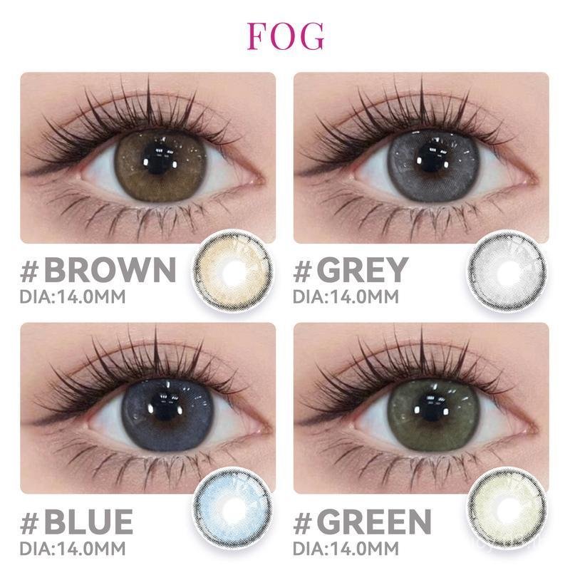 【-1.00-6.00】Midroo Lens คอนแทคเลนส์ค่าสายตาสั้นสีธรรมชาติ Fog Grey/ Fog Brown-14.0mm