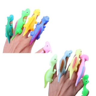Jenniferae 10 ชิ้น TPR ไดโนเสาร์นิ้วมือ Slingshots ของเล่นสําหรับออทิสติกเด็ก Family Party Supply