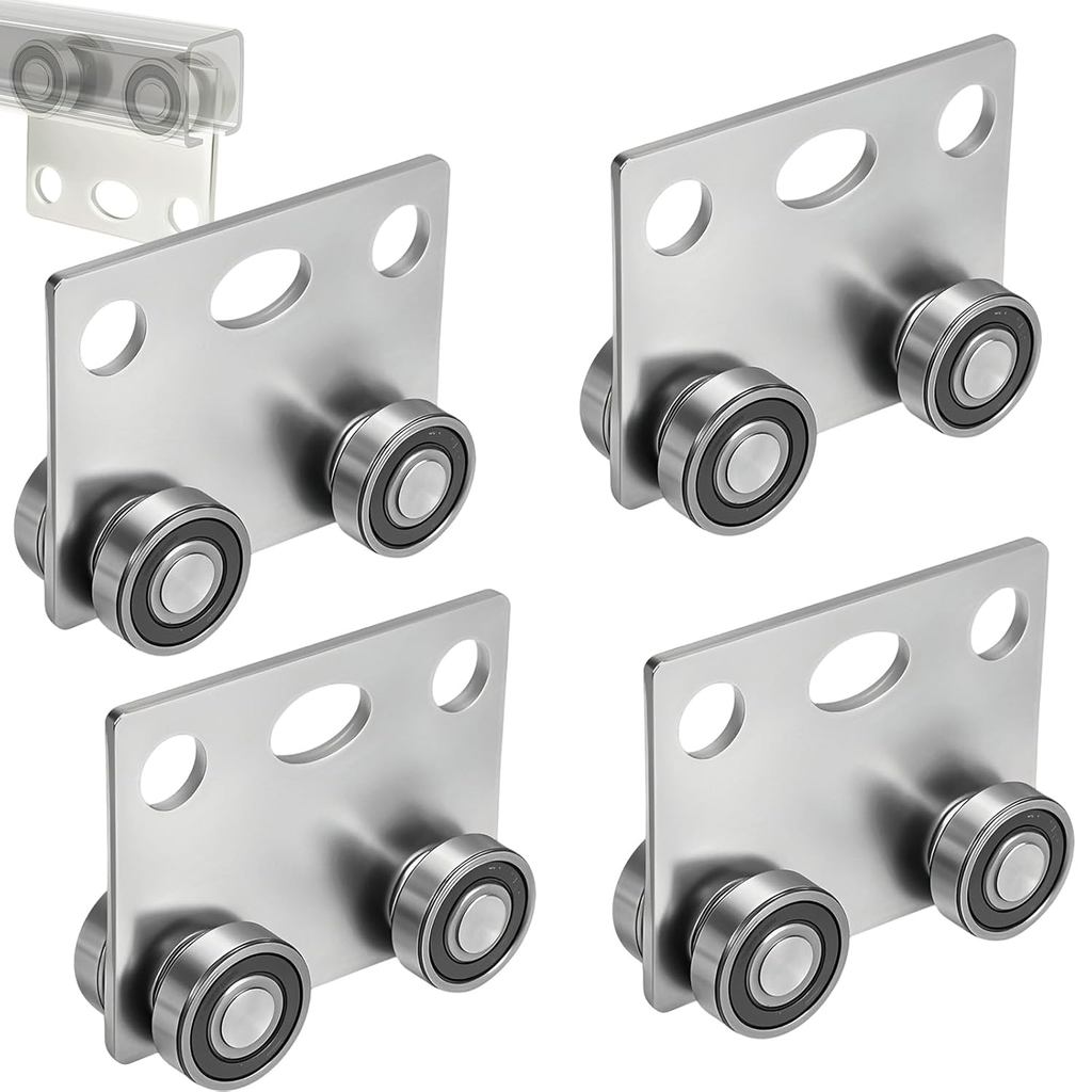 BiJun 4 ล้อชุดรถเข็น Roller Bearing Trolley Assembly สําหรับใช้กับ 1-5/8" กว้างและ All1-5/8 Taller S