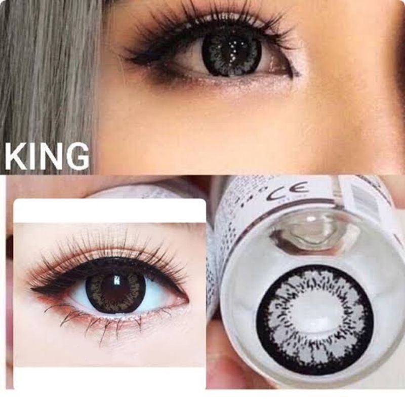 คอนแทคเลนส์ ตัดขอบ รุ่น King เทา/ตาล Gray/Brown มีค่าสายตา (0.00)-(-10.00)