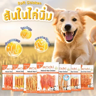 [ถุงใหญ่] Mochi Jerky โมชิ ขนมสุนัข ขนมแมว ปลาเส้น เนื้อไก่อบแห้ง ไม่เติมเกลือ