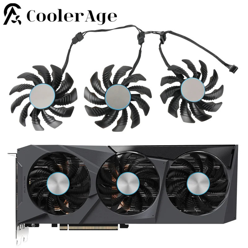 INew 75 มม.การ์ดพัดลมสําหรับ Gigabyte Radeon RX 6700XT 6600XT RTX 3070Ti 3070 EAGLE 78 มม.PLD08010S1