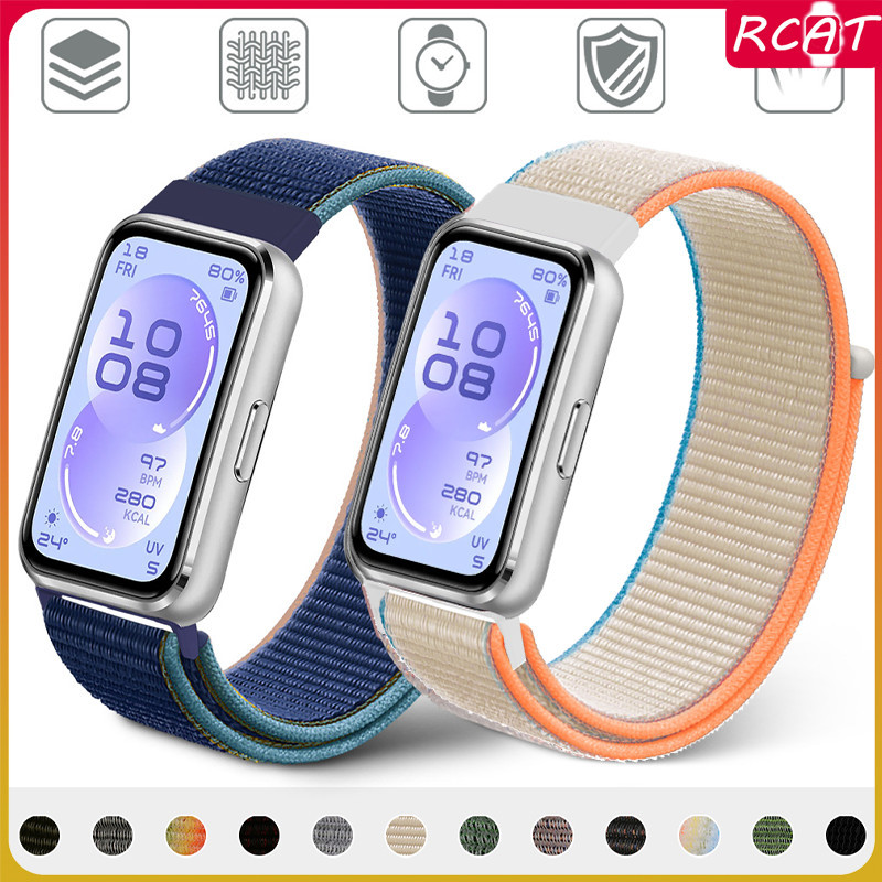 สายรัดไนล่อนกีฬา for Huawei Band 11 11 Pro / Huawei Band 10 9 8 7 / 10 9 8 NFC สายรัดข้อมือสายรัดข้อมือปรับได้