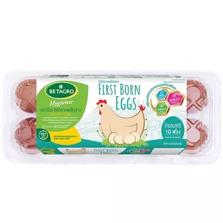 เบทาโกรไข่ไก่จากแม่ไก่สาวแพค 10ฟอง Betagro Pullet Eggs Pack 10pcs. [หมายเลขบาร์โค้ด 8856294088338 ]