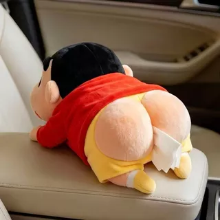 Crayon Shin-Chan Plush บทคัดย่อกล่องกระดาษทิชชูรถกล่องกระดาษกล่องเก็บตกแต่ง