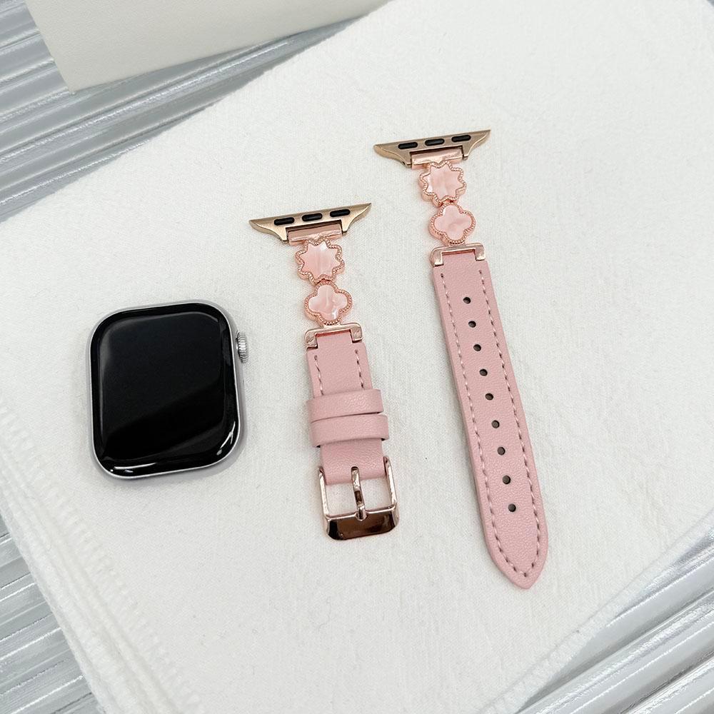 สายนาฬิกา สายหนัง ดอกไม้หินอ่อนน่ารัก ลัคชู สามารถใช้ได้กับ SmartWatch AppleWatch มีหลายสี/ขนาด สินค้าพร้อมส่งในไทย