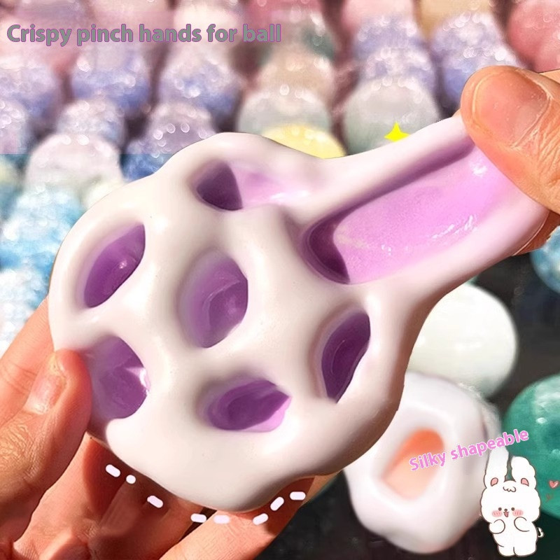 สกุชชี่โมจิผิวน้ําแข็ง DIY Shaping ของเล่นคลายเครียดเด้งช้า