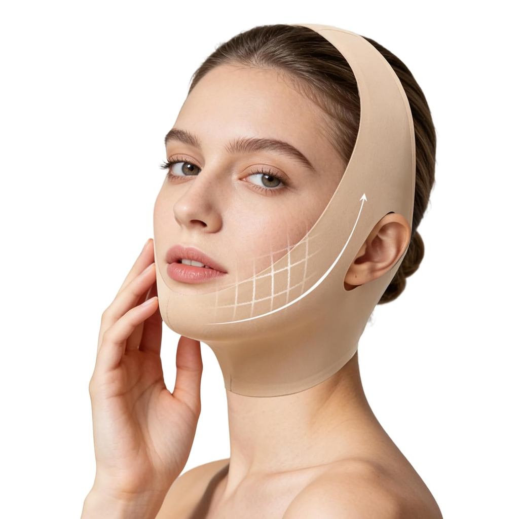 คอลลาเจน Face Sculpt Wrap, มาส์กหน้าแบบใช้ซ้ําได้ Jawline Shaper Chin Strap สําหรับ Sleeping Made Wi
