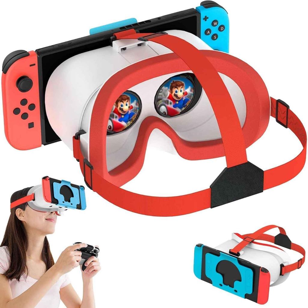 ชุดหูฟัง VR สําหรับ Nintendo SWITCH & SWITCH รุ่น OLED, สวิทช์ VR Virtual Boy แว่นตาปรับเลนส์ HD และ