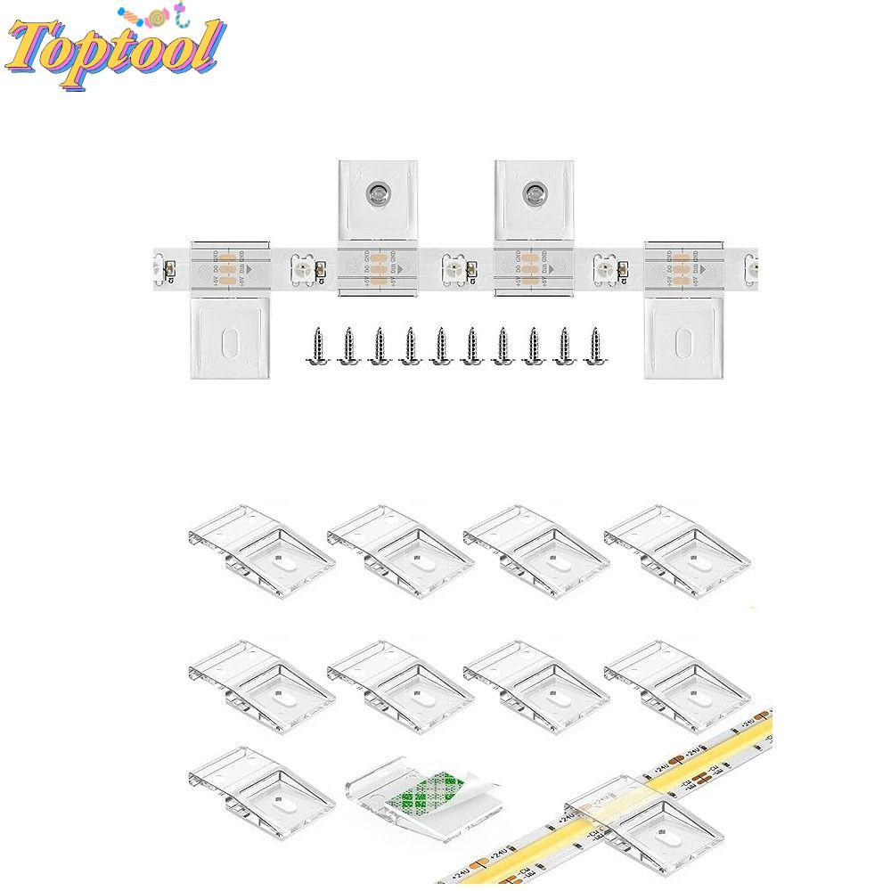 TOPTOOL 10 มม.PCB LED Light Strip คลิป, WS2812B WS2811 FCOB COB SK6812 RGBW คลิปพร้อมสกรู, สายไฟหัวเ