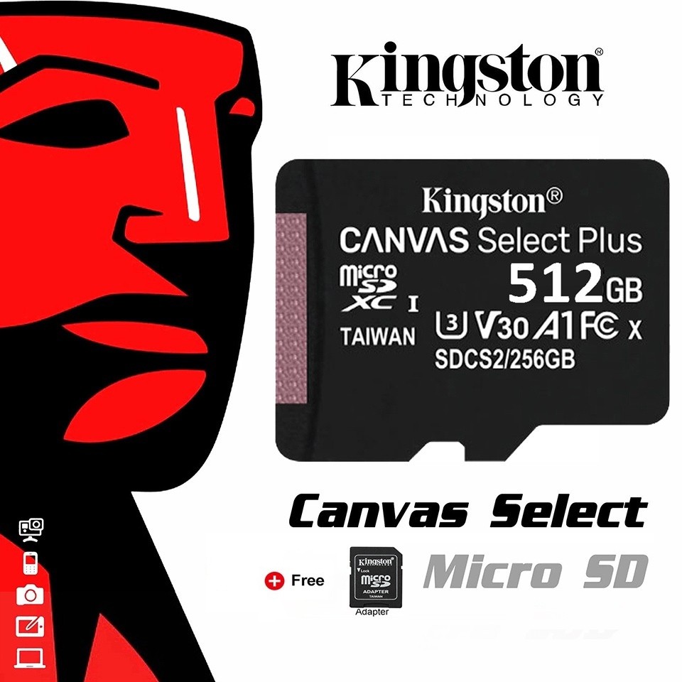 การ์ด SD ของแท้ Micro SD TF Card 512GB 256GB 128GB 64GB 32GB Class 10 การ์ด 4K