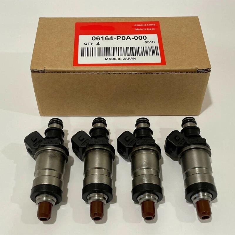4 OEM FUEL INJECTORS 06164-P0A-000 1.5L 1.6L 2.0L 2.1L 2.2L 2.3L 4 CYL สําหรับ 1990-1997 Hond-a Accr