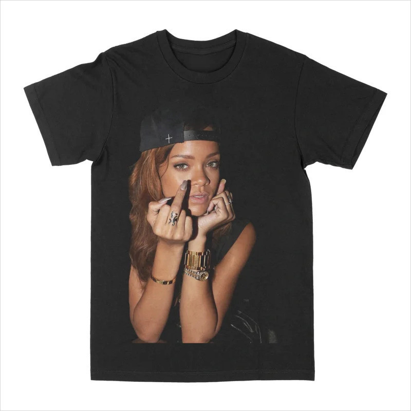 เสื้อยืดลายกราฟิก Rihanna Flipping It ผ้าฝ้าย แขนสั้น สำหรับผู้ชายและผู้หญิง