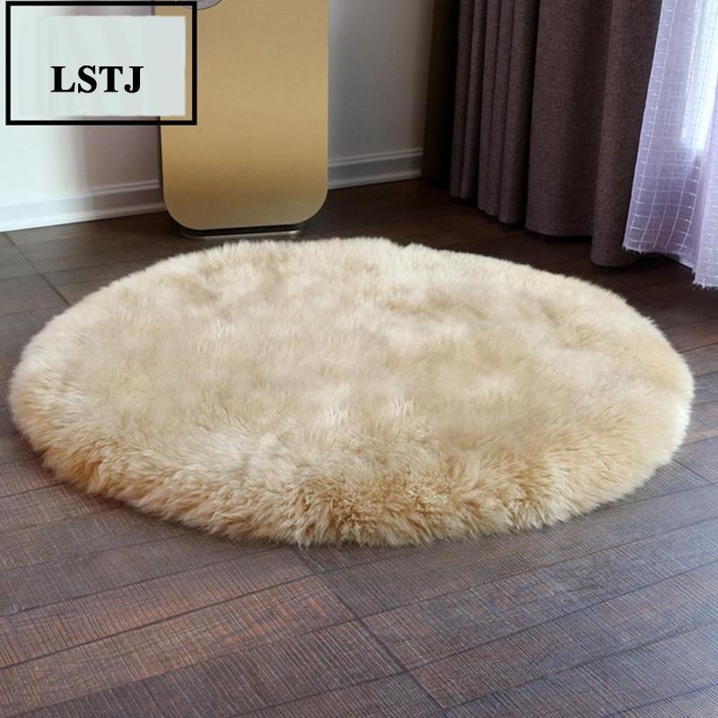 [Lstjj] Soft Indoor Smooth Faux Small Rug Anti-Skid Shaggy Area Rug พรมปูพื้น