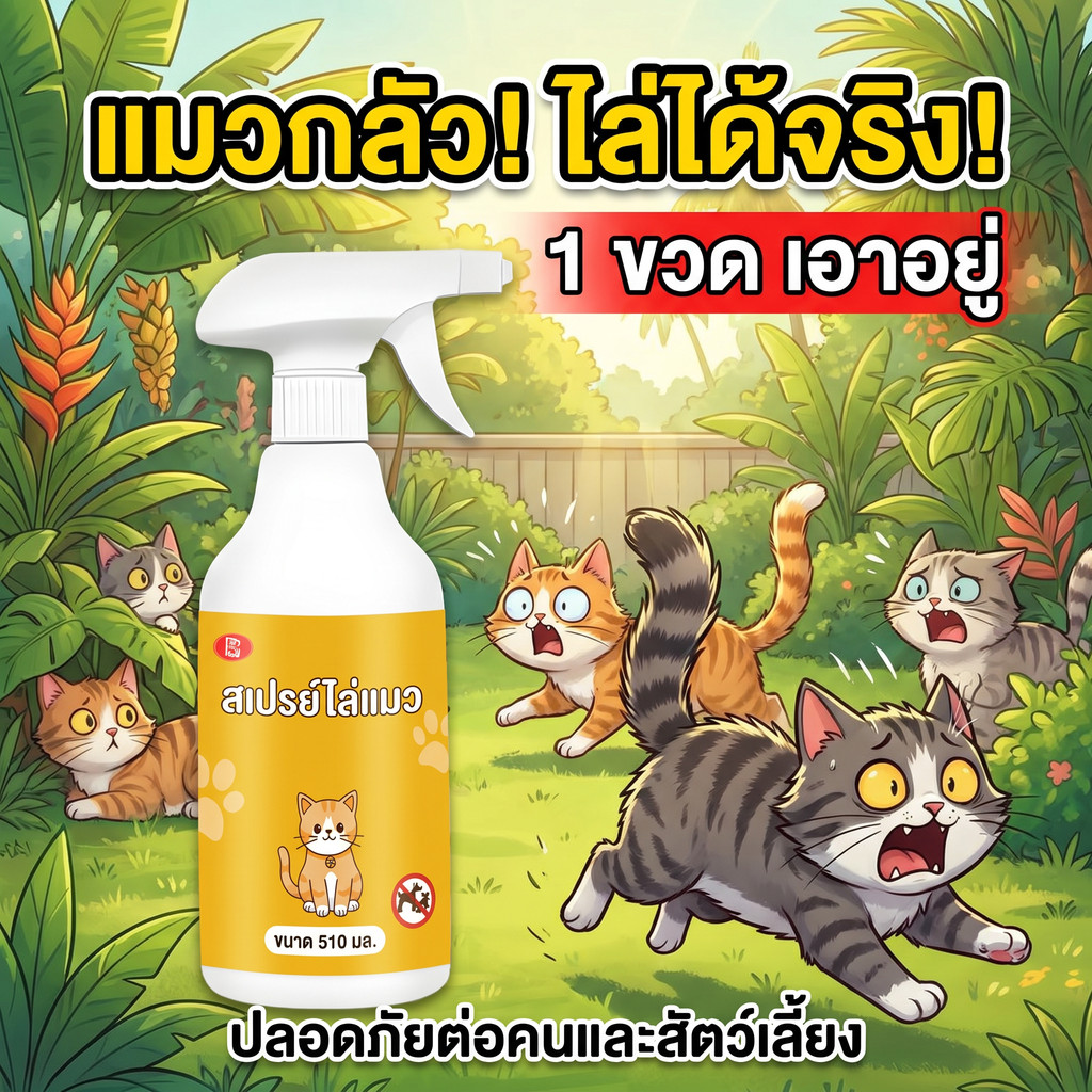 🐱ได้กลิ่นปุ๊บ หนีปั๊บ🚫 ไล่แมว ยาไล่แมว สเปรย์ไล่แมว ไล่หมา 510ml สูตรเข้มข้น ปลอดภัยต่อเด็กและสัตว์เลี้ยง