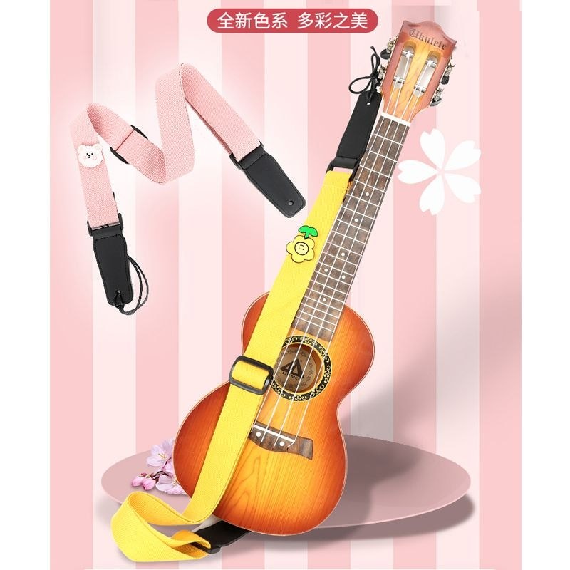 Ukulele Strap กีตาร์ขนาดเล็กสายคล้องคอ Widened Crossbody เครื่องดนตรีสายคล้องไหล่ด้านหลัง 7.7 pdd.da