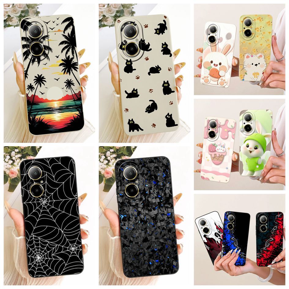 สําหรับ Realme C67 4G กรณี RMX3890 แฟชั่น Sunset ทาสีซิลิโคนนุ่มกันกระแทกกันชนสําหรับ Realme C65 4G RMX3910 เคสโทรศัพท์