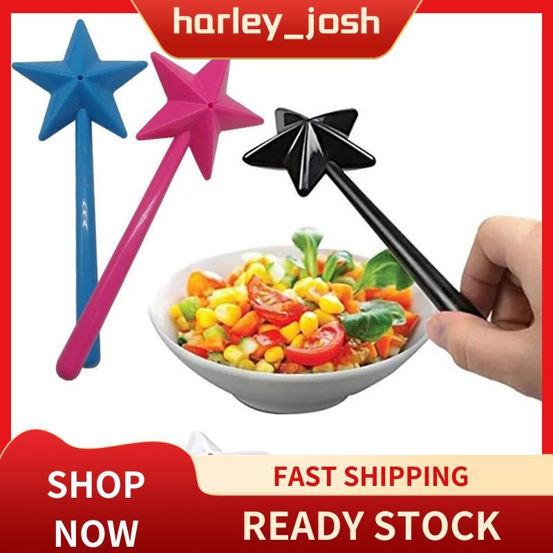 harley_josh 4 ชิ้นเกลือและพริกไทย Shaker Magic Wands Duo เกลือ/พริกไทยพลาสติก 18x7x3 ซม.