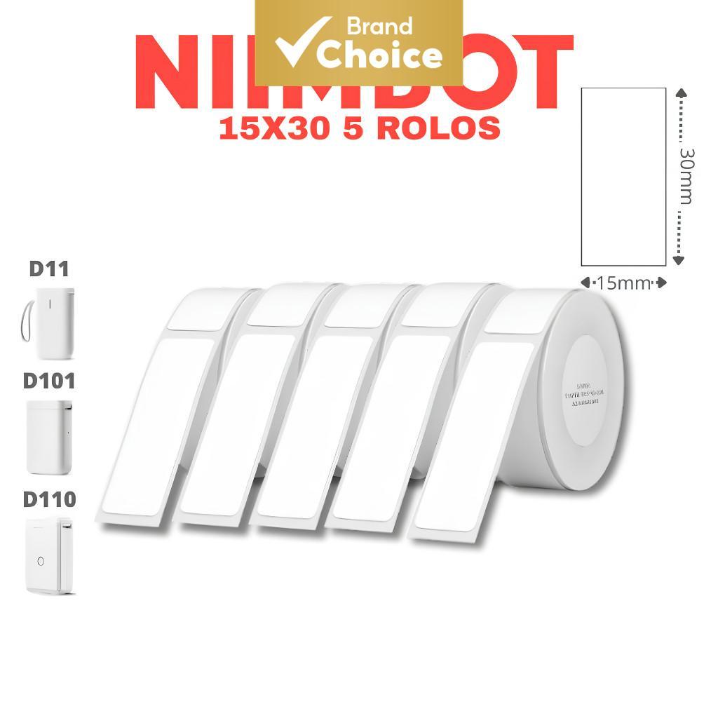 Mini Portable Label Printer Paper, 5 Rolls Niimbot D Series 15x30mm Original White กันน้ําชื่อสติกเก