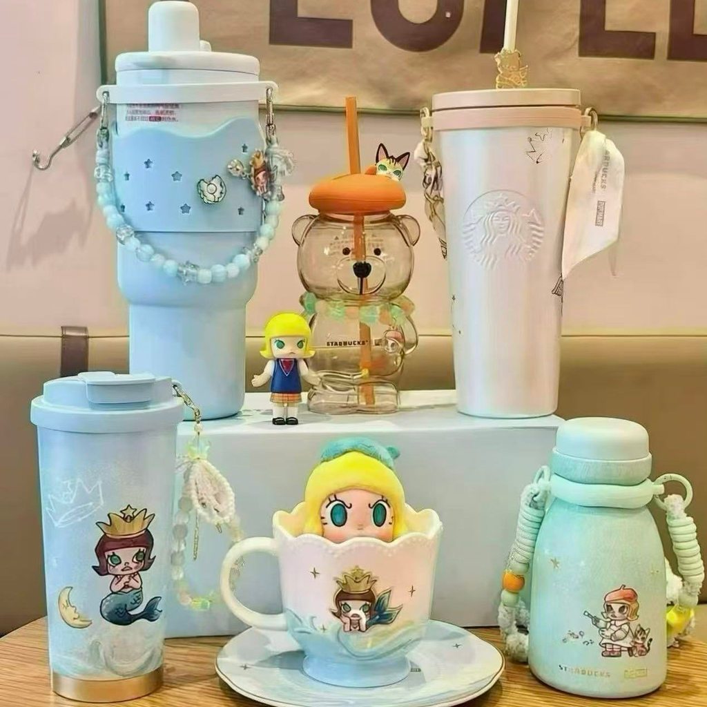 Starbucks Cup 2026 Co-Branded Soft Snow Star Dream Cup จานรองแก้วถ้วยฟางสแตนเลส