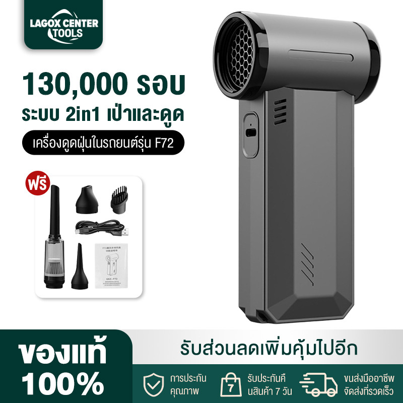 Lagox พัดลมอเนกประสงค์ พลังเจ็ท Handheld fan รุ่น GXZ-F72 แรงลมทรงพลัง 130000RPM 2ระบบ 2 in 1 ดูดและ