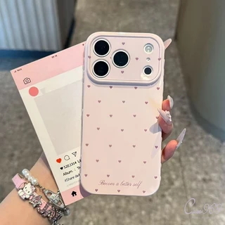 เคสไอโฟน 14 ใช้ได้กับ iPhone 15 13 Pro Max 17 14 AIR 11 12 16 8 7 15 Plus X XR XS MAX เคสหน้าต่างกล้องลายหัวใจวงแหวน