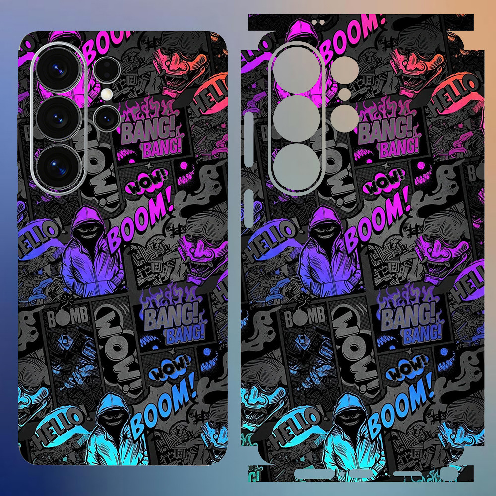 สีสันแฟชั่น Decal ผิวสําหรับ Samsung Galaxy S26 S25 S24 S23 S22 Ultra A17 A54 A55 A56 5G กลับป้องกันฟิล์มเต็มรูปแบบสติกเกอร์
