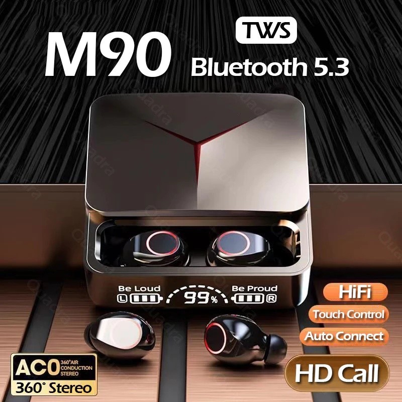 M90 Pro TWS หูฟังบลูทูธ 5.3 Dual Call เกมหูฟัง Power Touch ชุดหูฟังพร้อมไมโครโฟน Fairybey