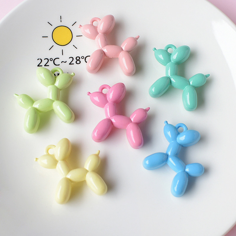 5ชิ้นใหม่สีทึบมันวาวบอลลูนที่มีสีสันสุนัข3งอุปกรณ์เสริม ทําเอง เคสโทรศัพท์กระเป๋าพวงกุญแจจี้อุปกรณ์เครื่องประดับ