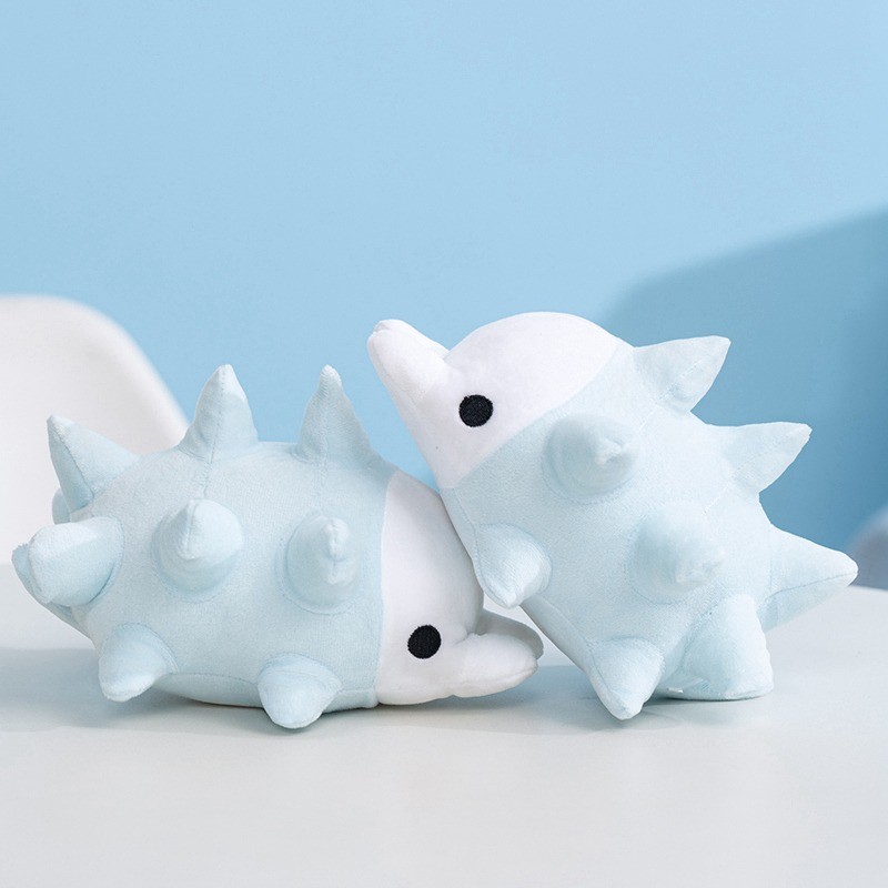 Soft Spiked Creature Plush Toy Comfort Companion Light Blue White ของขวัญวันหยุดที่ยุ่งยาก