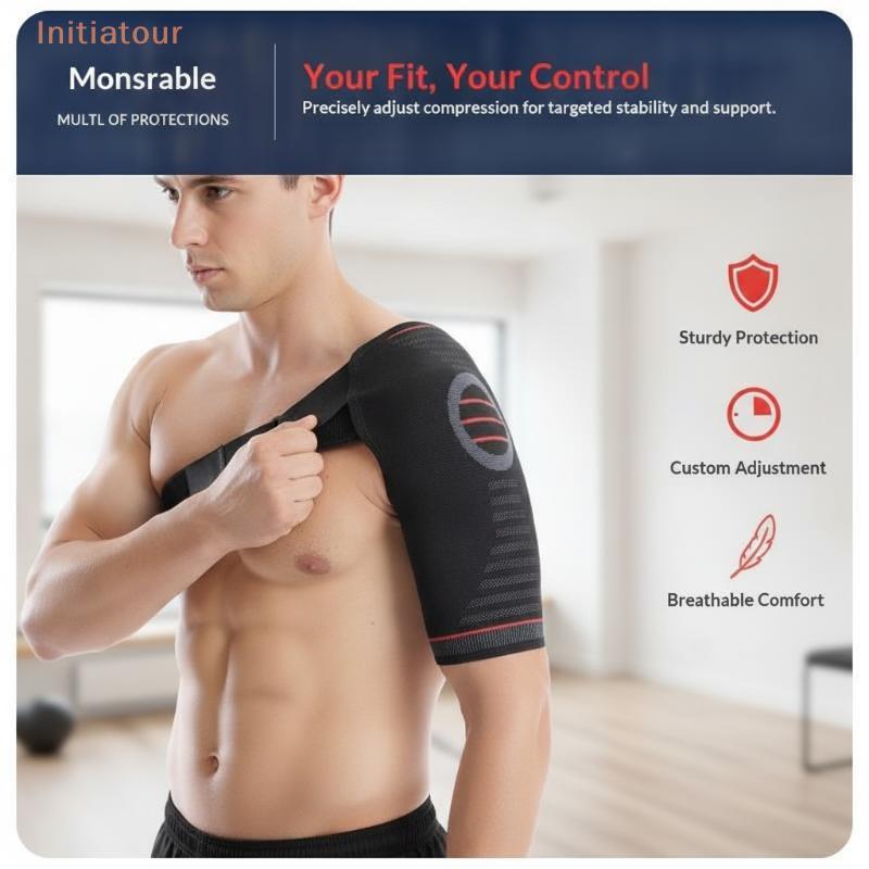 [Initiatour] ปรับไหล่ Bracefortable Rotator Cuff Stabilizer สําหรับ Dislocated Bursitis ผู้ชายผู้หญิ