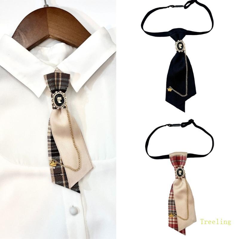Treeling Ivy League รูปแบบเนคไท Knotfree Tie ปรับ Tie สําหรับผู้หญิงผู้ชายอย่างเป็นทางการชุดปาร์ตี้ส