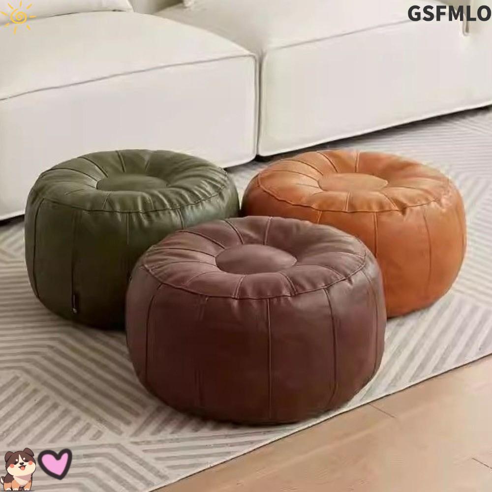 GSFMLO ที่เก็บที่ยังไม่ได้ใส่ม้านั่งขา, หนัง PU เก้าอี้เก็บเสื้อผ้าความจุขนาดใหญ่, แฟชั่นเรียบง่ายรอบ Nordic Storage Pouf ห้องนั่งเล่น