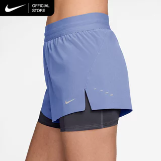 Nike Dri-FIT Women's Swift Mid-Rise 2-in-1 Running Shorts - Aluminum [HJ5377-468]