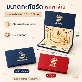 LumaLiving กล่องของขวัญวันเกิด แบบดึงเงินสด DIY ดึงเงินสดได้ พร้อมเสียงเพลงและไฟวอร์ม ดีไซน์ชมพูทอง เปิดกล่องแล้วกางเป็นเค้กป๊อปอัพสามมิติ เพิ่มความเซอร์ไพรส์