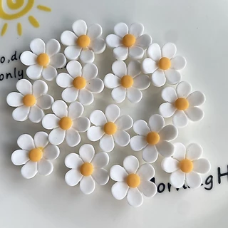 10 ชิ้น / เซต 19/27/35 มม. เคลือบด้าน ดอกทานตะวัน ดอกไม้ เรซิน ด้านหลังแบน DIY รองเท้า หัวเข็มขัด ถ้วยโทรศัพท์ อุปกรณ์เสริม