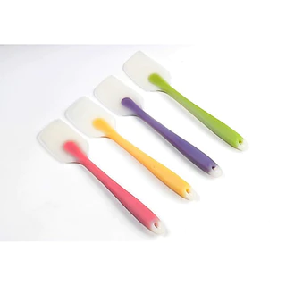 พายปาดซิลิโคนแบบใส สีทูโทน ขนาด28cm ซิลิโคนเกรดอาหาร(ส้ม)