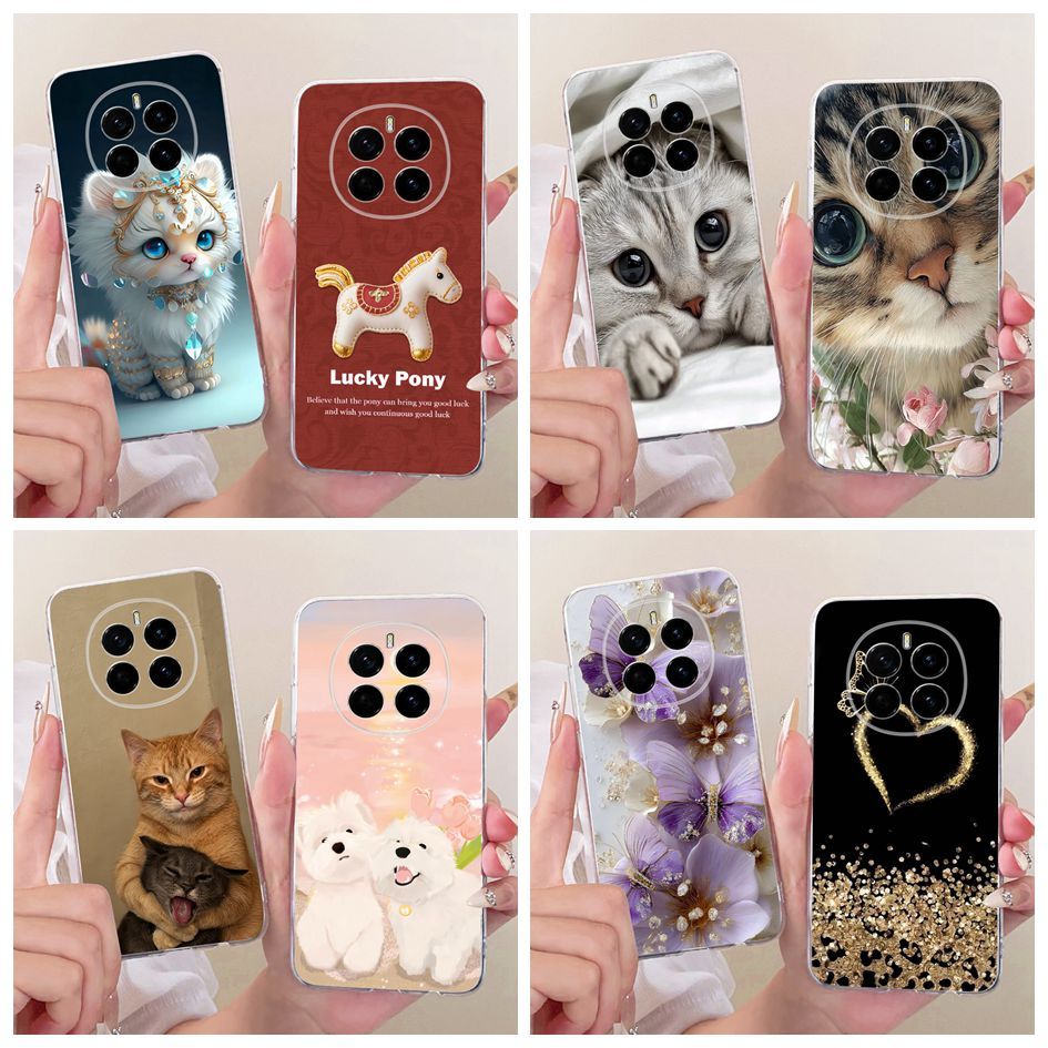 ปลอกสําหรับ Honor Magic 7 / Magic7 Pro PTP-N49 PTP-AN10 เคสโทรศัพท์น่ารักการ์ตูนแมวสุนัข Lucky Pony 