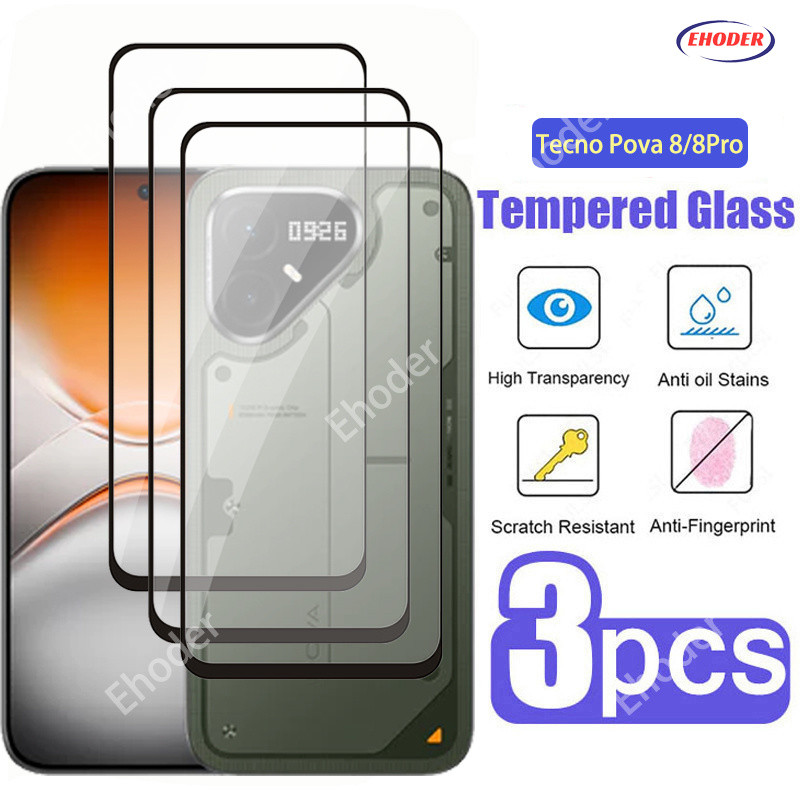 1-3 ชิ้นกระจกนิรภัยสําหรับ Tecno Pova 8 Pro 5G 2026 ป้องกันหน้าจอสําหรับ TecnoPova8 Pova8Pro/8 8Pro ฟิล์มป้องกัน