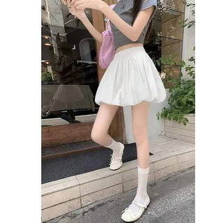 มีกระเป๋า กระโปรงมินิมอล กระโปรงบอลลูนแบบสั้น มีซับในกางเกงเอวยางยืด พร้อมส่งจากกทม Velca
